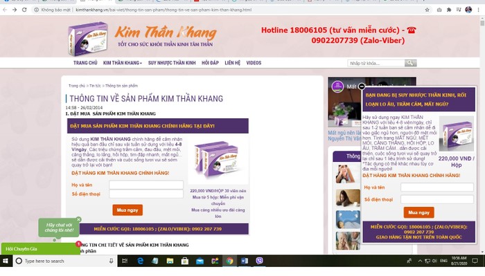 Hình ảnh trên website https://kimthankhang.vn/bai-viet/thong-tin-san-pham/thong-tin-ve-san-pham-kim-than-khang.html. Ảnh chụp màn hình