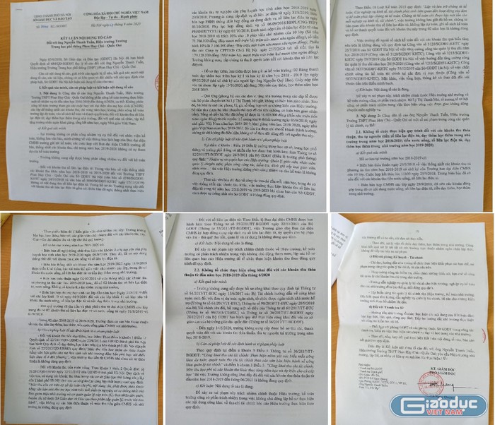 Kết luận dài đến 19 trang A4 về các sai phạm của ông Nguyễn Thanh Tuấn. Ảnh: LC