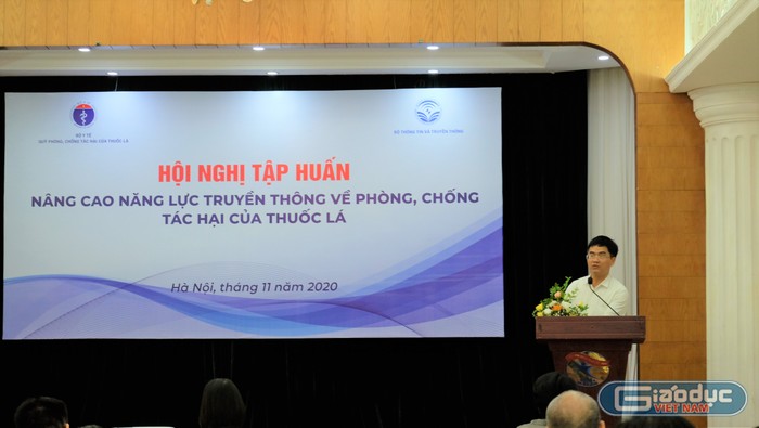 Ông Nguyễn Thanh Lâm - Chánh Thanh tra Bộ Thông tin và Truyền thông phát biểu tại hội nghị. Ảnh: LC