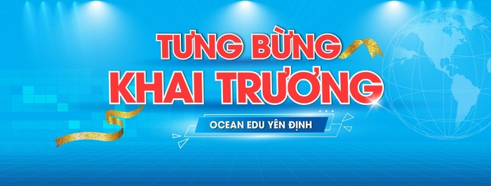 Dù chưa được cấp phép nhưng trung tâm Ocean Edu Yên Định (Thanh Hóa) vẫn quảng cáo khai trương. Ảnh fanpage của Trung tâm.