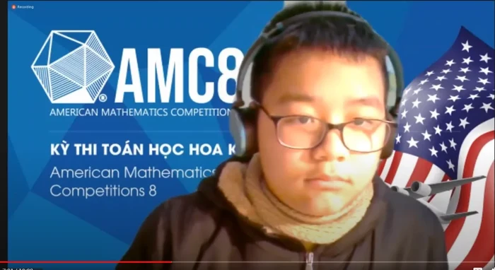 Hà Mạnh Hùng là một trong những thí sinh nhỏ tuổi đạt thành tích cao tại kỳ thi AMC8 và AMC10/12 vừa qua. Ảnh Ban tổ chức
