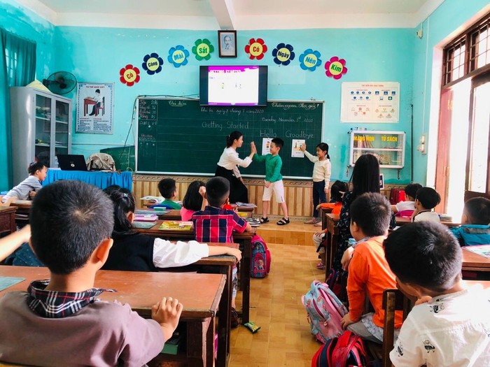 Giờ học hạnh phúc ở trường Tiểu học Nguyễn Tất Thành.