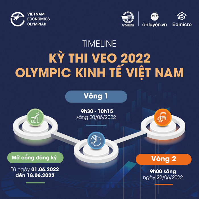 Kỳ thi VEO 2022 bao gồm 2 vòng thi, tổ chức theo hình thức trực tuyến. Ảnh: BTC