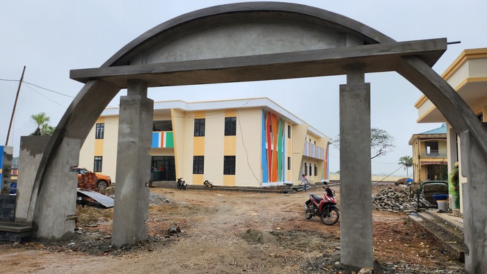 Trường Mầm non Đông Quang, huyện Đông Sơn, tỉnh Thanh Hóa đang sửa chữa, xây dựng, chưa hoàn thiện nên hơn 300 học sinh không có chỗ học. Ảnh: CTV