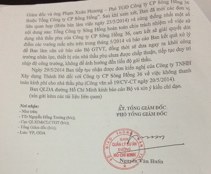 Sau khi Báo Giáo dục Việt Nam có bài phản ánh, Bộ Giao thông Vận tải đã yêu cầu Ban quản lý Dự án đường Hồ Chí Minh báo cáo.
