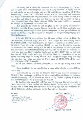 Phòng Giáo dục huyện Sóc Sơn có Công văn số 374/CV-GDĐT báo cáo Sở Giáo dục Hà Nội và thông tin đến Ban biên tập Báo điện tử Giáo dục Việt Nam