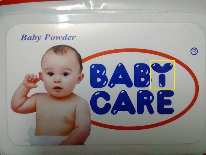 Phải để ý thật kỹ mới thấy chữ Y dài trong từ Baby thực ra là Babi. Ảnh: Hoàng Lan