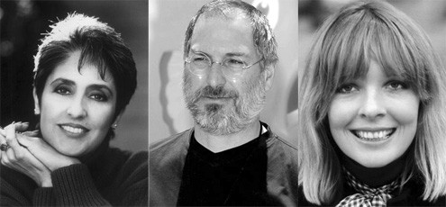 Steve Jobs từng có mối tình ngắn ngủi với Joan Baez (trái) và Diane Keaton (phải).