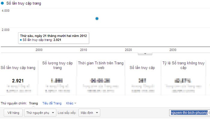 Chỉ số Google Analytics của Nguyễn Thị Bích Phượng