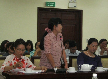 Bà Lê Thị Ngọc Điệp - hiệu trưởng Trường tiểu học Nguyễn Bỉnh Khiêm, Q.1, TPHCM