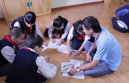 Học sinh Trường tiểu học dân lập Nguyễn Siêu, một trong những trường điểm đầu vào hàng năm. Ảnh: HN