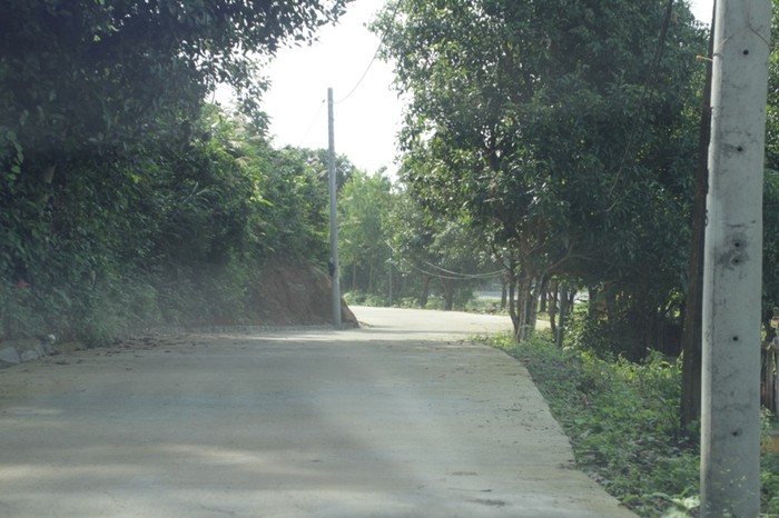 Để có đường vào biệt phủ, ông Quang đã &quot;mở đường&quot;, làm một con đường bê-tông rộng khoảng 4m, đi từ đường chính vào tới biệt phủ khoảng 2km.
