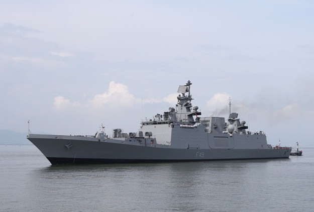 Tàu Hải quân Ấn Độ INS Sahyadri đã tới Đà Nẵng. Ảnh T.L