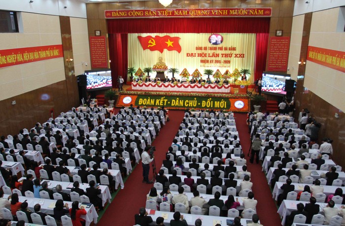 Đại hội Đảng bộ thành phố Đà Nẵng lần thứ XXI, nhiệm kỳ 2015-2020. Ảnh Thùy Linh