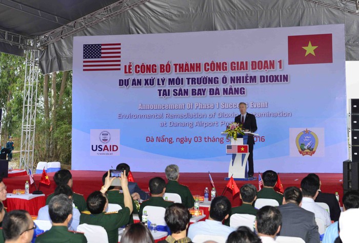 Lễ công bố thành công giai đoạn I dự án xử lý môi trường ô nhiễm dioxin tại sân bay Đà Nẵng.
