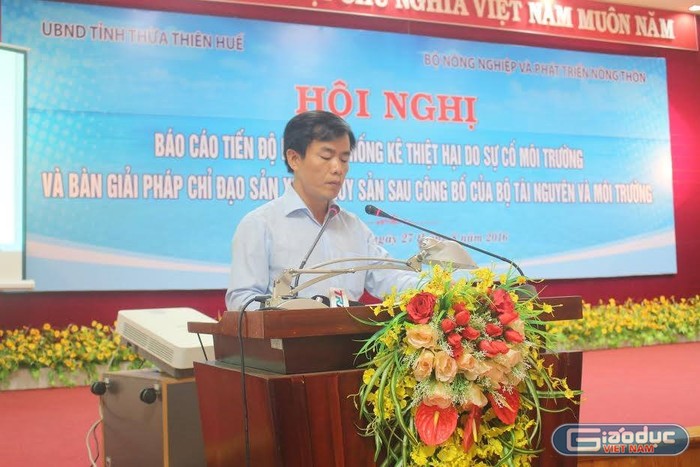 Ông Nguyễn Văn Phương – Phó Chủ tịch UBND tỉnh Thừa Thiên - Huế đưa ra ý kiến về kế hoạch hỗ trợ ngư dân bị thiệt hại do cá chết. Ảnh: B.Sương