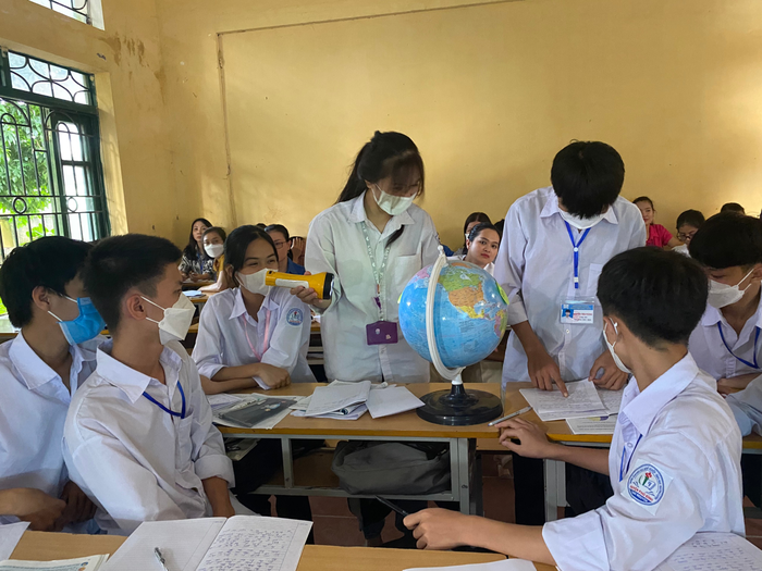 Giờ học địa lý của học sinh trung tâm Giáo dục nghề nghiệp - Giáo dục thường xuyên huyện Phú Bình (tỉnh Thái Nguyên) theo Chương trình giáo dục phổ thông 2018. Ảnh Website nhà trường.
