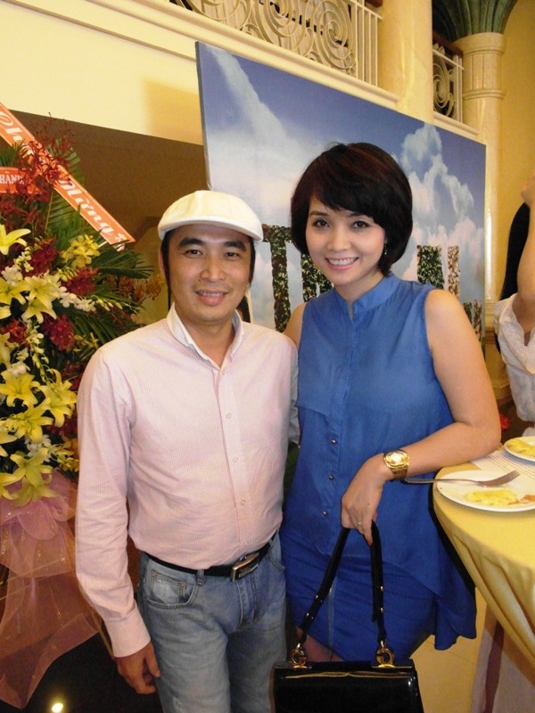 Đạo diễn Lê Bảo Trung và diễn viên Mai Thu Huyền.