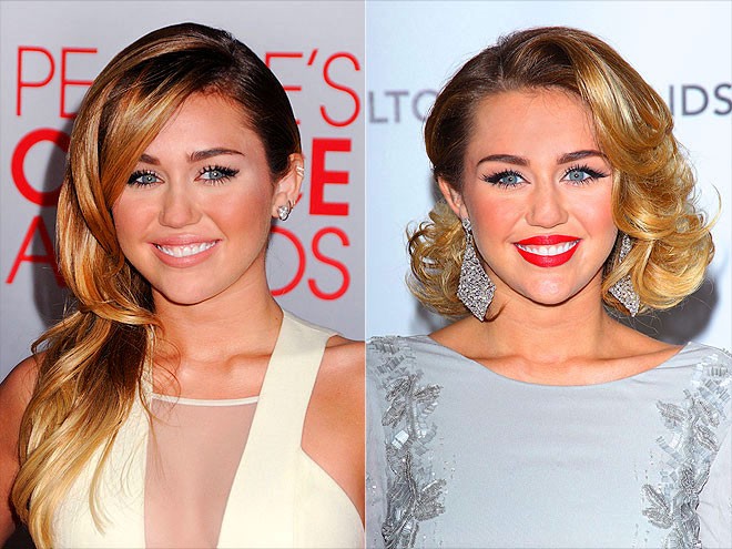 Cả hai kiểu tóc này dù quý phái và nữ tính nhưng đều khiến Miley trông già hơn rất nhiều