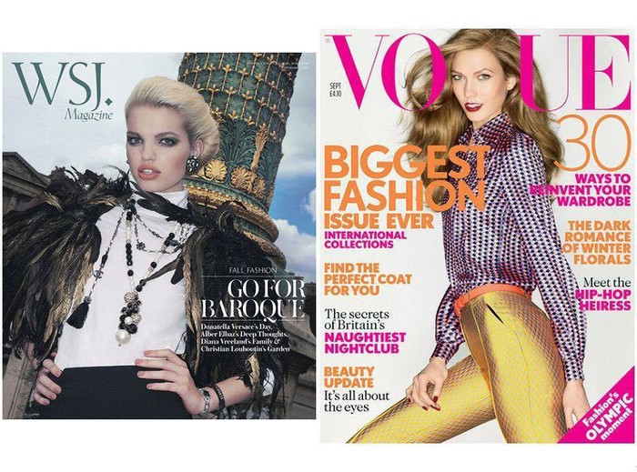Daphne Groeneveld đầy sang sang trọng quý phái trên tạp chí WSJ và Karlie Kloss thời trang cá tính trên tạp chí Vogue