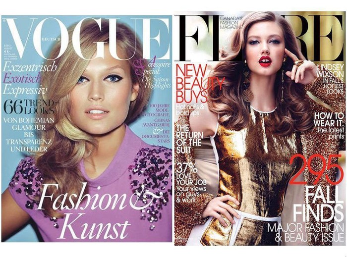 Toni Garrn giản dị nhưng vẫn xinh đẹp trên Vogue của Đức và Lindsey Wixson quyến rũ trên Flare
