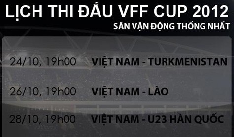 Lịch thi đấu VFF Cup 2012 của tuyển Việt Nam.