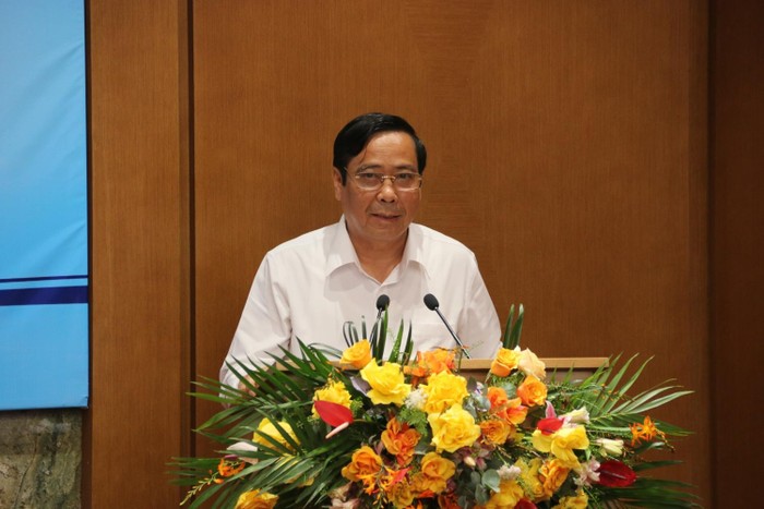 Chủ tịch Hội Người cao tuổi Việt Nam Nguyễn Thanh Bình phát biểu tại buổi lễ. Ảnh: PVN