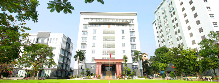 Trường Đại học Kiểm sát Hà Nội có trụ sở tại số 59, ngõ 230, đường Ỷ La, phường Dương Nội, quận Hà Đông, thành phố Hà Nội. Ảnh: website nhà trường