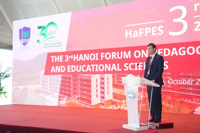 Giáo sư, Tiến sĩ Nguyễn Quý Thanh - Trưởng Ban Tổ chức HaFPES 2023 phát biểu.