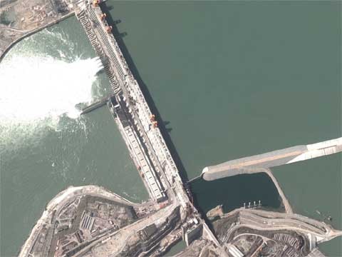 Công trình thủy điện Tam Hiệp nhìn từ vệ tinh