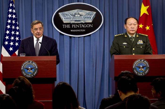 Họp báo sau hội đàm giữa Bộ trưởng Quốc phòng hai nước Mỹ - Trung