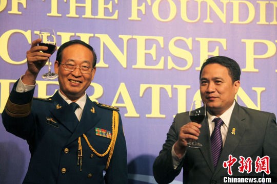 Trần Phương Minh, lon Đại tá, tùy viên quân sự Trung Quốc tại Philippines trong buổi tiệc chiêu đãi nhân ngày thành lập quân đội Trung Quốc hồi năm ngoái