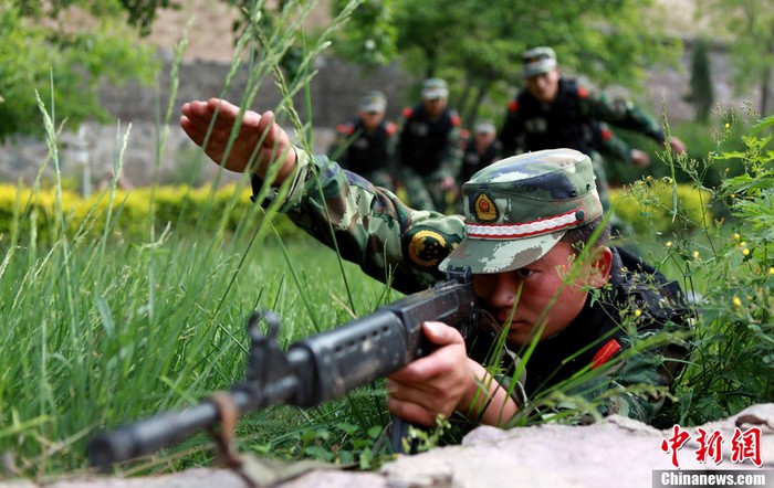Lực lượng cảnh sát vũ trang Sơn Tây, Trung Quốc tập chiến thuật
