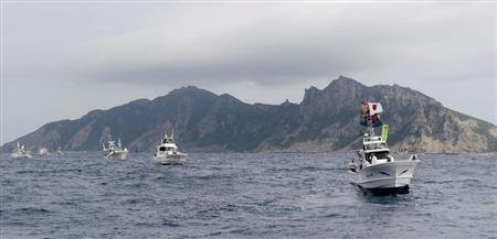 Có tất cả 14 chiếc tàu cá Nhật Bản được huy động chở theo 120 người ra đảo Senkaku