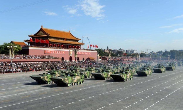 Lực lượng chiến xa lội nước hải quân Trung Quốc tham gia lễ duyệt binh mừng quốc khánh