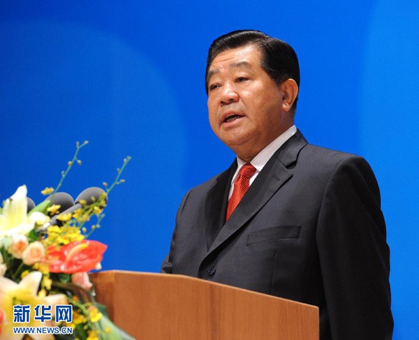 Ông Giả Khánh Lâm, Chủ tịch Chính hiệp Trung Quốc tham dự khai mạc và phát biểu chào mừng