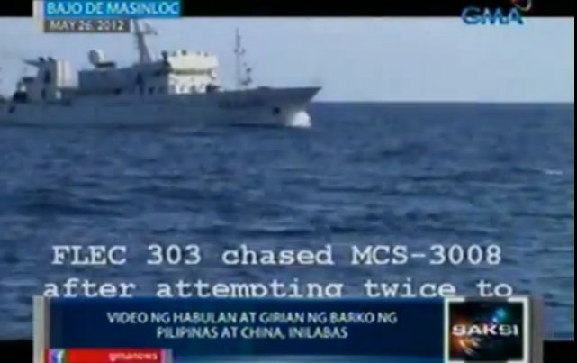 Tàu Ngư chính 303 Trung Quốc 2 lần tìm cách vượt qua mui tàu MCS - 3008 của Cục Thủy sản Philippines không thành