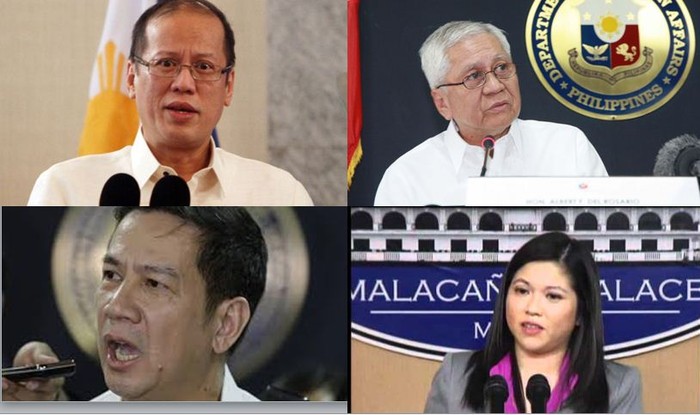 Trong đấu tranh ngoại giao với Trung Quốc xung quanh vụ Scarborough, từ Tổng thống, Ngoại trưởng cho đến người phát ngôn Bộ Ngoại giao và Phó phát ngôn viên Phủ tổng thống Philippines đều phản ứng