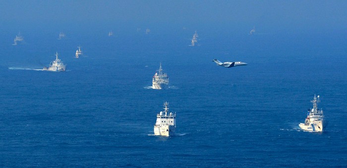 Tàu Cảnh sát biển và máy bay trinh sát Nhật Bản theo dõi sát sao các hoạt động của tàu Trung Quốc