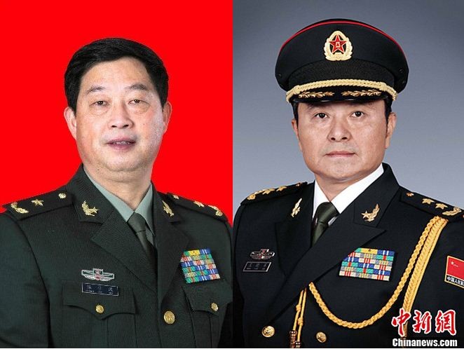 Hai tướng Trương Sĩ Ba (trái, hình tư liệu) và Vương Hiểu Quân vừa được điều động nhận nhiệm vụ mới