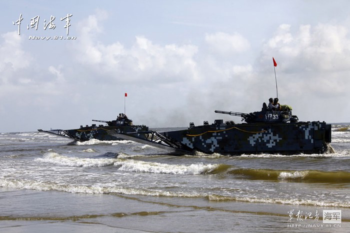 Xe lội nước hạm đội Nam Hải (ảnh minh họa, nguồn: Quân giải phóng)