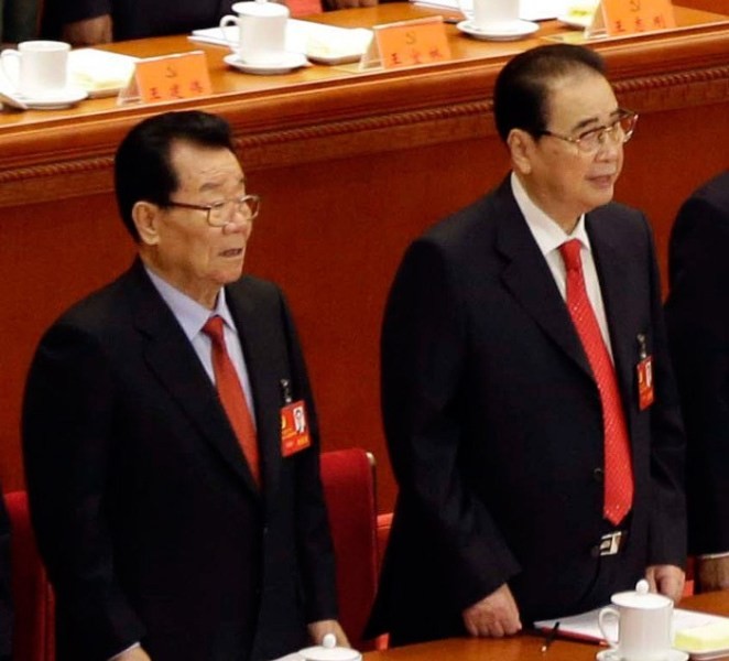 Cựu Chủ tịch Chính hiệp Trung Quốc Lý Thụy Hoàn (trái) và cựu Thủ tướng Lý Bằng