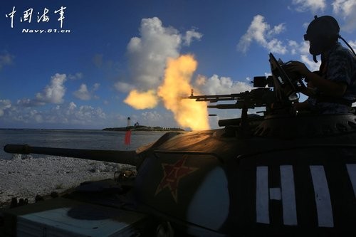 Lính Trung Quốc đồn trú và tập trận trái phép tại quần đảo Hoàng Sa thuộc chủ quyền Việt Nam ngày 4/12/2012