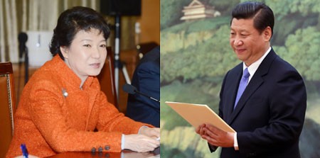 Tân Tổng thống Hàn Quốc Park Geun-hye và Chủ tịch Trung Quốc Tập Cận Bình