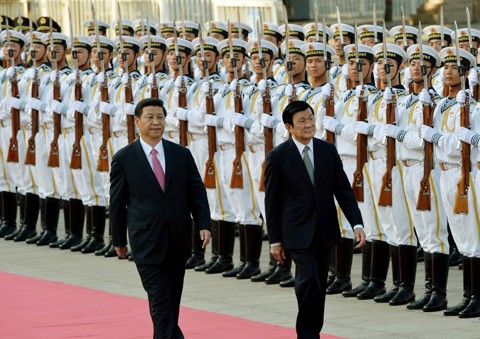 Chủ tịch nước Trung Quốc Tập Cận Bình tổ chức đón tiếp Chủ tịch nước Trương Tấn Sang theo nghi thức trọng thể cao nhất dành cho Nguyên thủ quốc gia