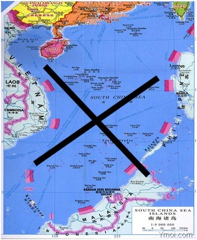 Cái gọi là đường 9 đoạn, đường chữ U hay đường lưỡi bò phi pháp Trung Quốc tự vẽ ra hòng độc chiếm Biển Đông. Bản đồ sai trái do Trung Quốc phát hành và không có giá trị pháp lý.