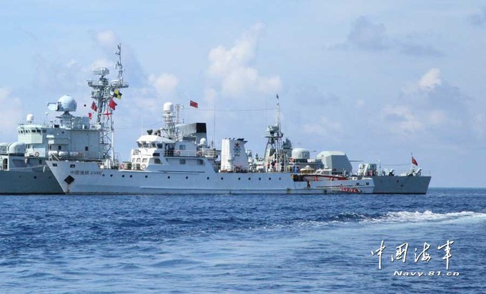 Tàu chiến hạm đội Nam Hải tuần tra trái phép Đá Vành Khăn, Trường Sa