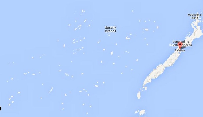 Đảo Palawan của Philippines nằm sát phía Đông quần đảo Trường Sa có tên quốc tế là Spratly Islands.