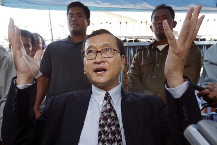 Lãnh đạo phe đối lập Campuchia CNRP Sam Rainsy.