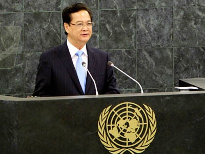 Thủ tướng Nguyễn Tấn Dũng phát biểu trước Đại hội đồng Liên Hợp Quốc.